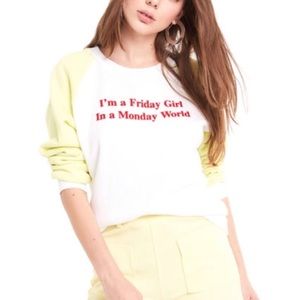 Wildfox Friday Girl Junior Sweatshirt Size XS New